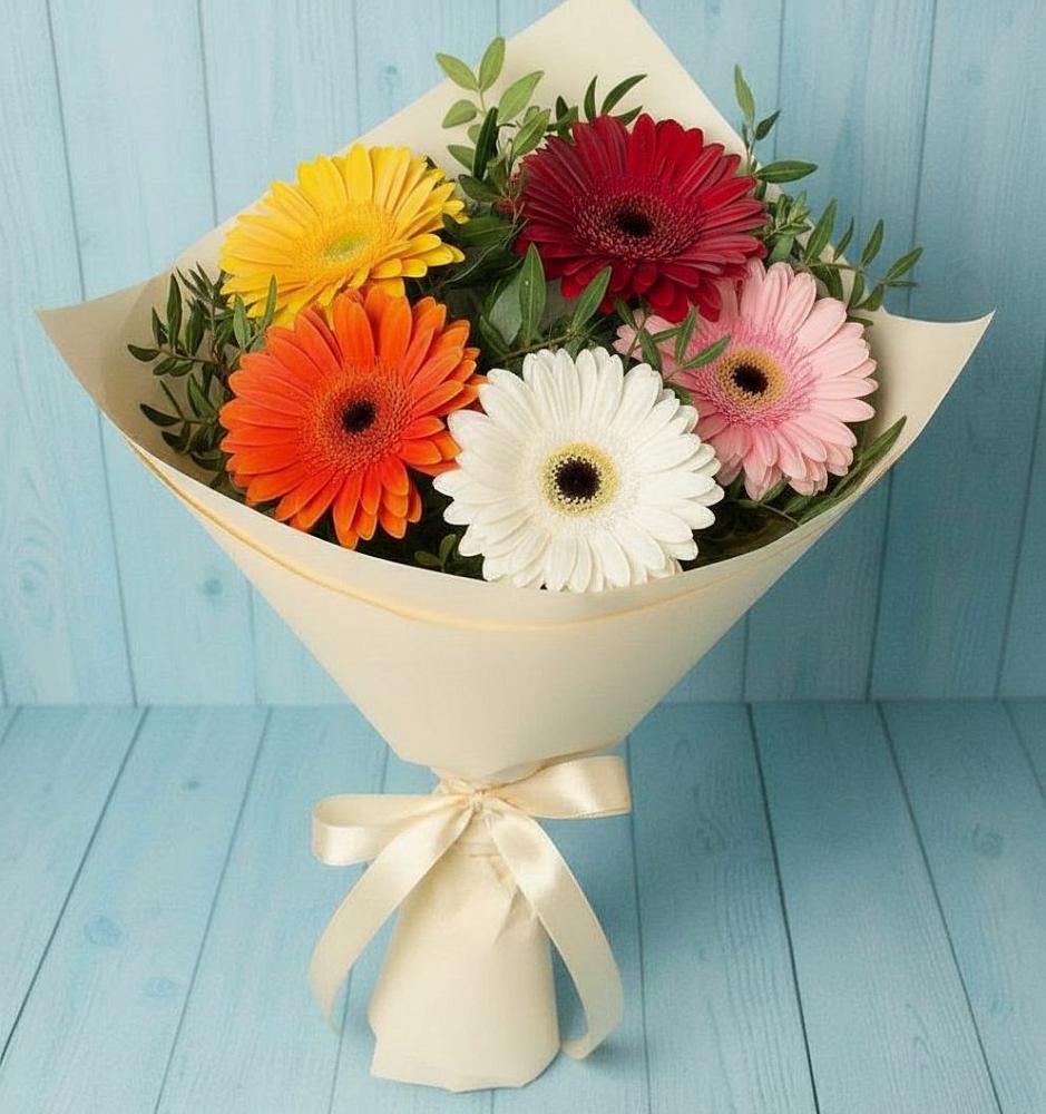 Букет цветов из: Герберы в Краасномайский