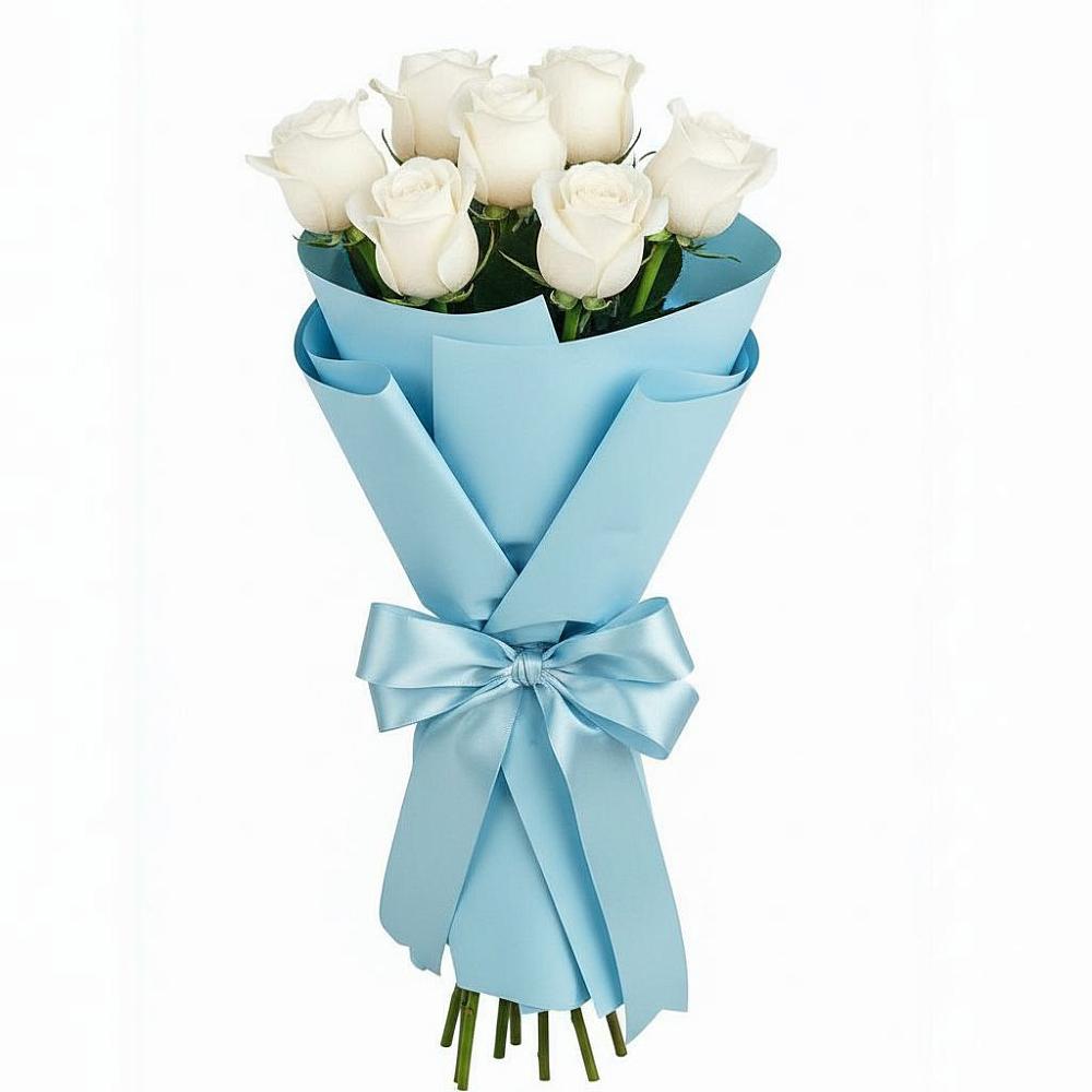 Букет 7 белых роз Проуд в Краасномайский