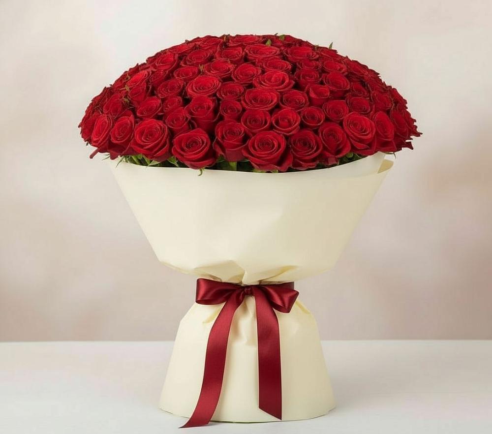 Букет 101 Красная роза Милано в Краасномайский