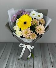 Букет цветов из:  Розы, Герберы и Хризантемы в Краасномайский