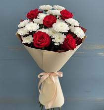 Букет цветов из:  Розы и Хризантемы в Краасномайский