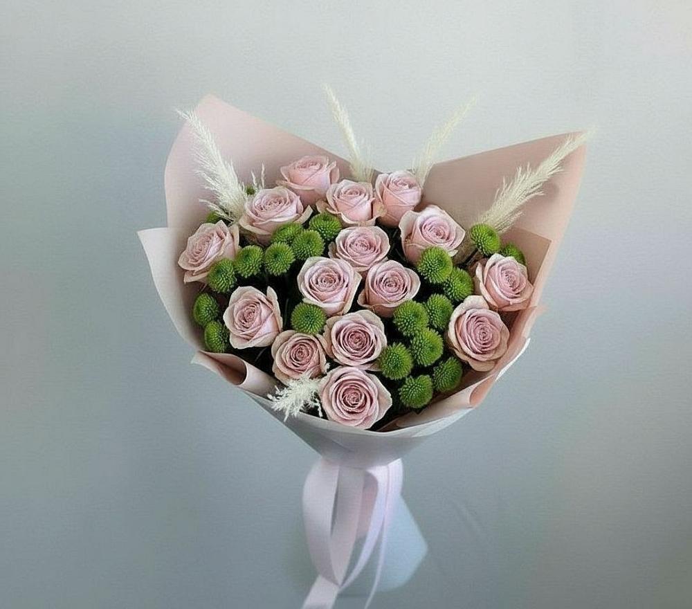 Букет цветов из: Розы и Хризантемы в Краасномайский