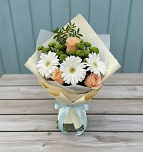 Букет цветов из:  Герберы, Розы и Хризантемы #REPLACE_PRED# Краасномайский