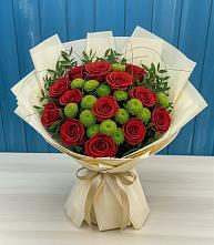 Букет цветов из:  Розы и Хризантемы в Краасномайский