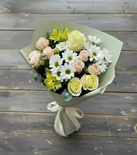 Букет цветов из:  Альстромерии, Розы и Хризантемы в Краасномайский