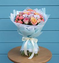 Букет цветов из:  Хризантемы и Розы в Краасномайский