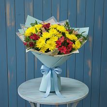 Букет цветов из:  Альстромерии и Хризантемы в Краасномайский